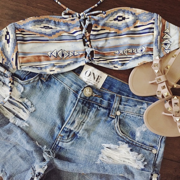 Frankie's Other - Frankie's bikinis tribal print top S