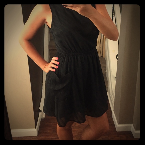 Black Dress with Open Back Detail