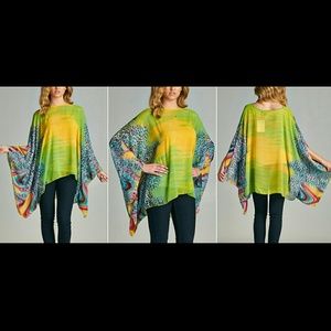 Wide fit Animal Print Kimono Sleeve Tunic Top