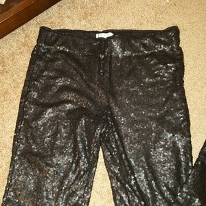 Black sequin leggings NWT