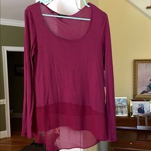 Plum-colored High-Low Guess Elle Top