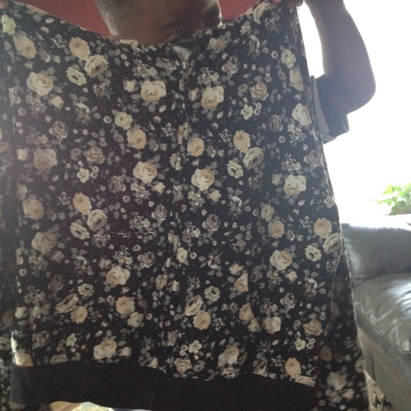 Black and Cream Floral Print Sweater