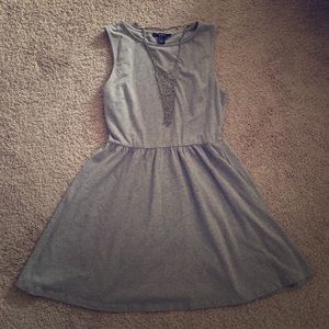 Gray Fit and Flare Dress