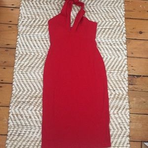 American Apparel red halter dress