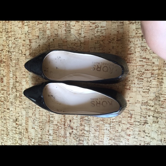KORS Michael Kors Black Patent Flats
