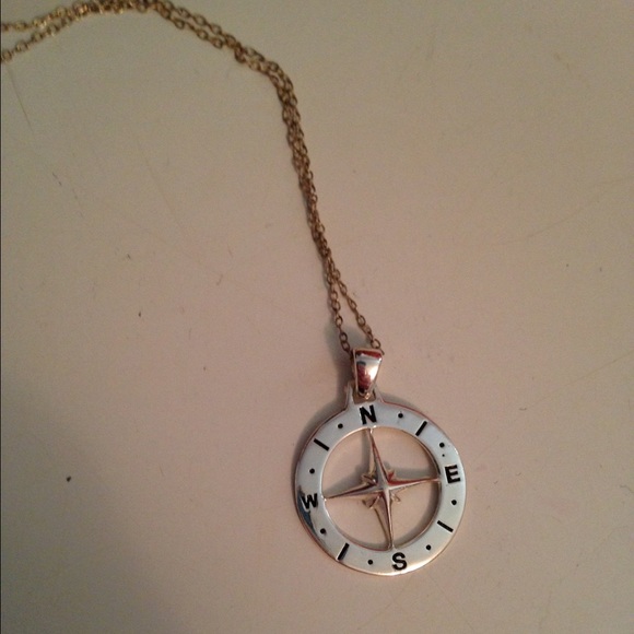 Compass Necklace with writing on back