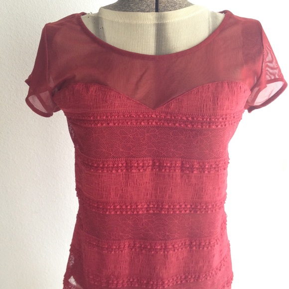 Red lace top