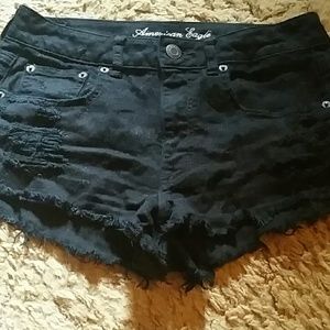 american eagle high waisted black festival shorts
