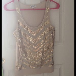 Gold Sequin Chevron tank top!