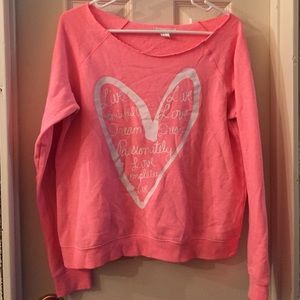 Pink off shoulder sweatshirt