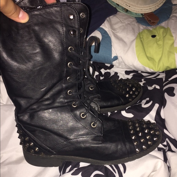 Black combat boots