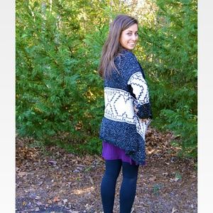 Charcoal and cream cardigan S/M NWT