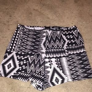 Cotton Aztec high wasted shorts