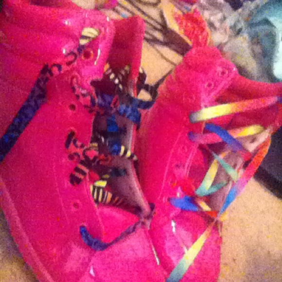 Pink high top sneakers