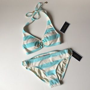 Juicy Couture Aqua Sky striped bikini