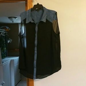 Forever 21 sheer button up tank