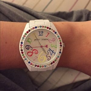 White Betsey Johnson watch