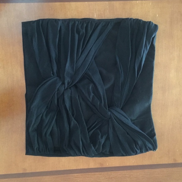 Black Knotted Mini Skirt