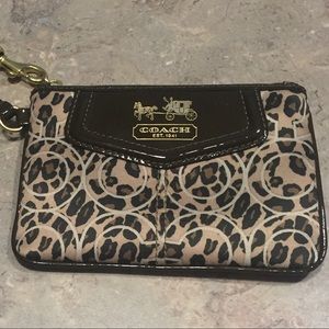Authentic Leopard Print Coach Wristlet