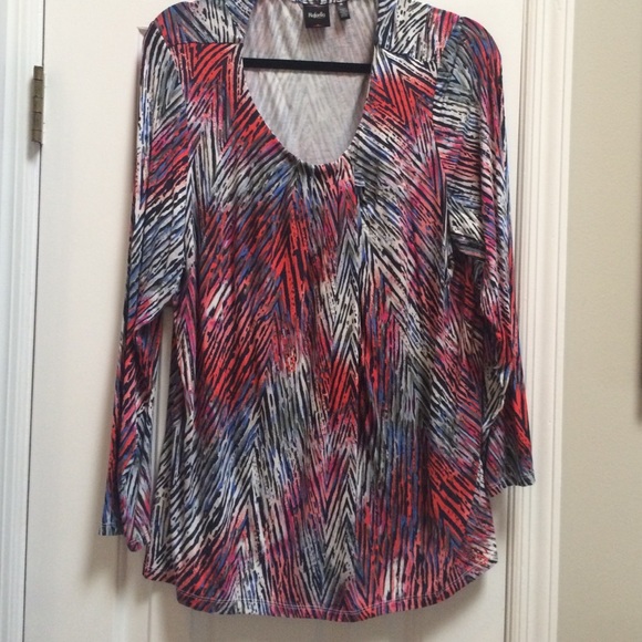 Rafaella 3X Wild Chevron Top