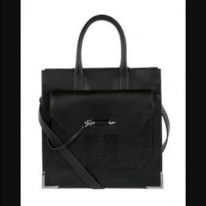Mackage large black Titan bag embossed alligator