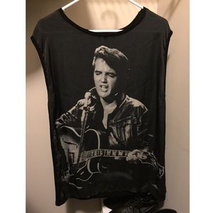 Long, Elvis Presley silk front Tank/T