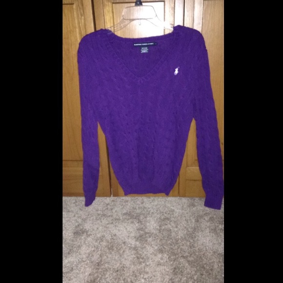 Polo Ralph Lauren Purple V-Neck Sweater