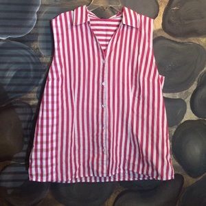 Red Striped Vintage Button Up