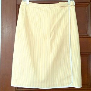 Brooks Brothers Yellow Seersucker Wrap Skirt