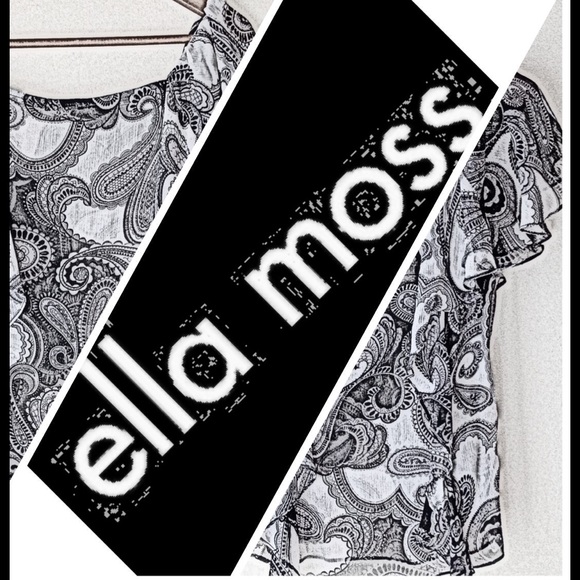 Ella Moss Flutter Sleeve Sheer Top