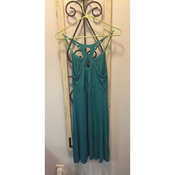 Ella Moss Teal Peak-a-boo Dress - Picture 2 of 4