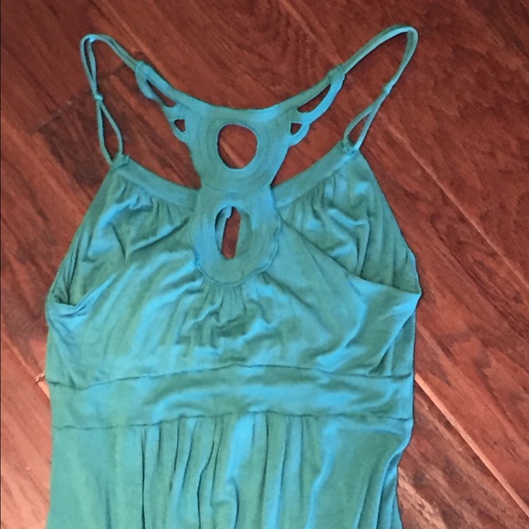 Ella Moss Teal Peak-a-boo Dress - Picture 3 of 4