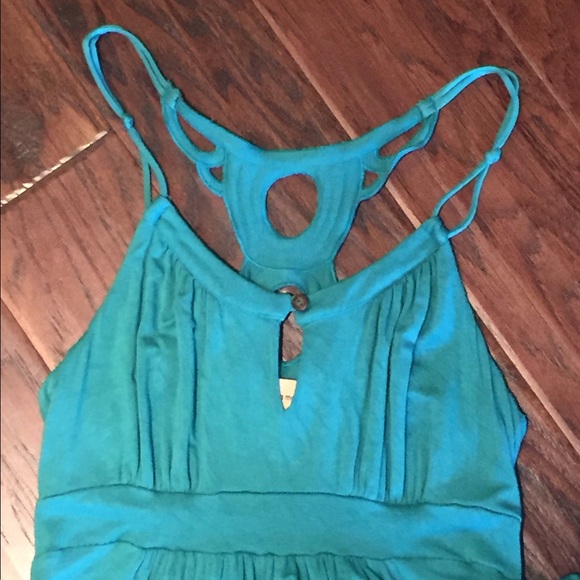 Ella Moss Teal Peak-a-boo Dress - Picture 4 of 4