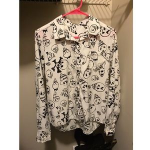 Black&White Skull button up shirt!