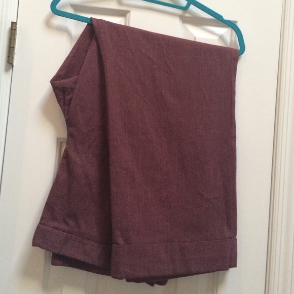 Lane Bryant Maroon Herringbone Pants w/Cuffs