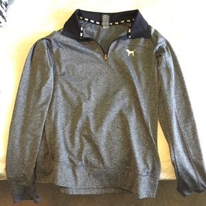 PINK gray half zip jacket