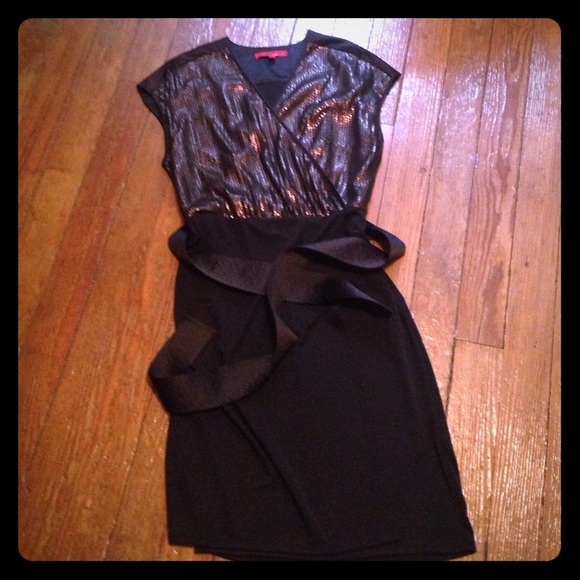 Black and gold party dress