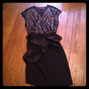 Black and gold party dress