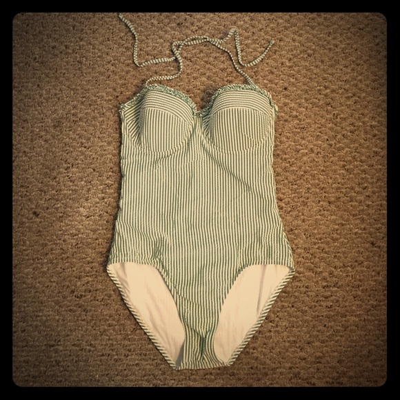 J.Crew seersucker one piece bathing suit