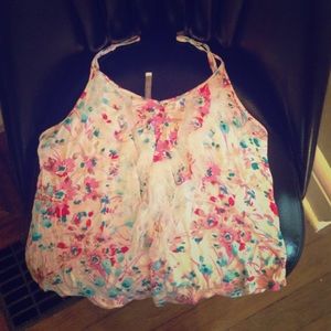 Floral and ruffles tank top
