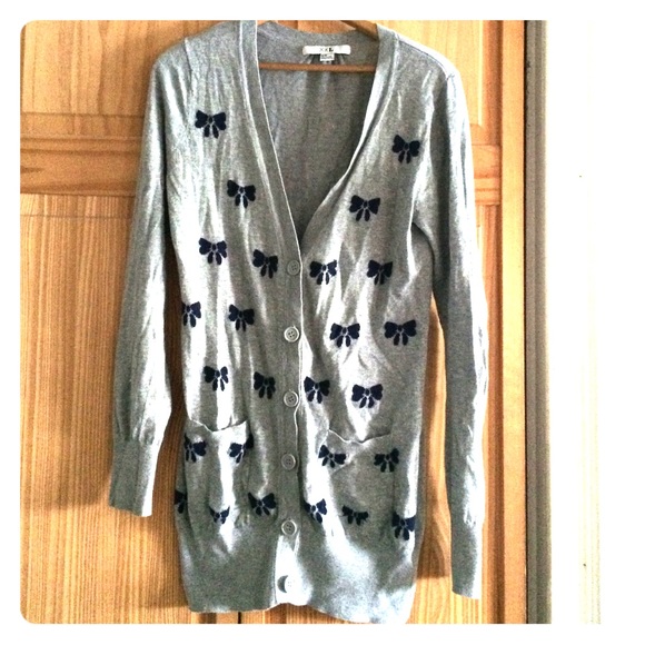Bow print cardigan