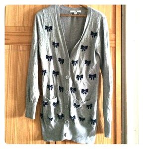 Bow print cardigan