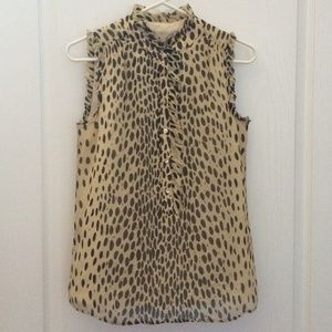 Jcrew Button up animal printed top. Worn once.