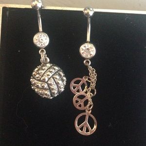 2 bellybutton rings