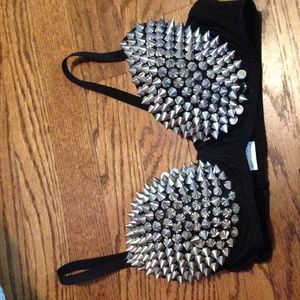 Studded black bra FEIRCE