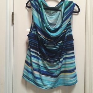 Calvin Klein 3X shades of the ocean sleeveless top
