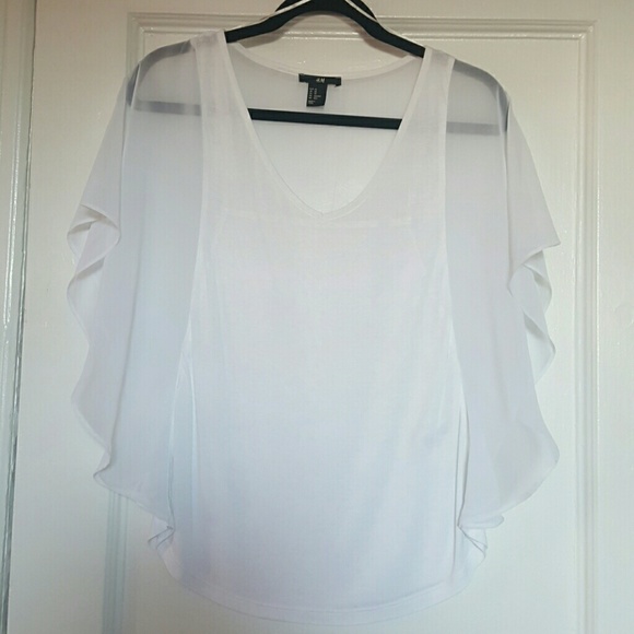 NEW cute white top, fits S & XS - Picture 2 of 2