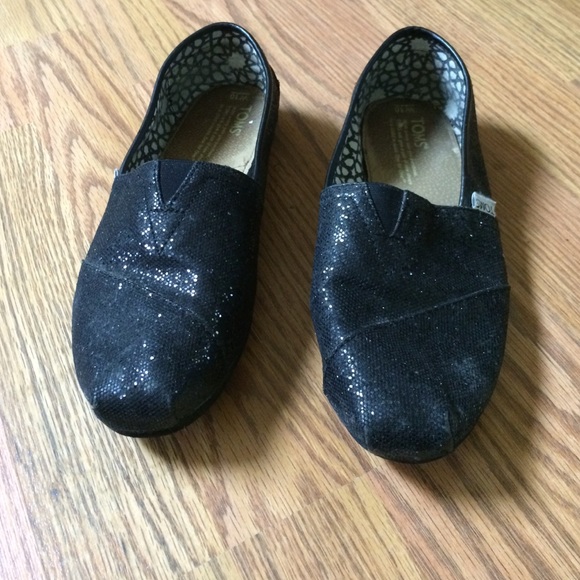 Black Glitter TOMS