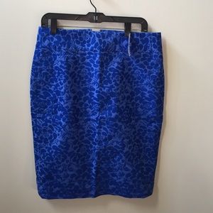 Blue patterned skirt
