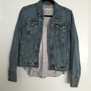 Red engine Jean jacket